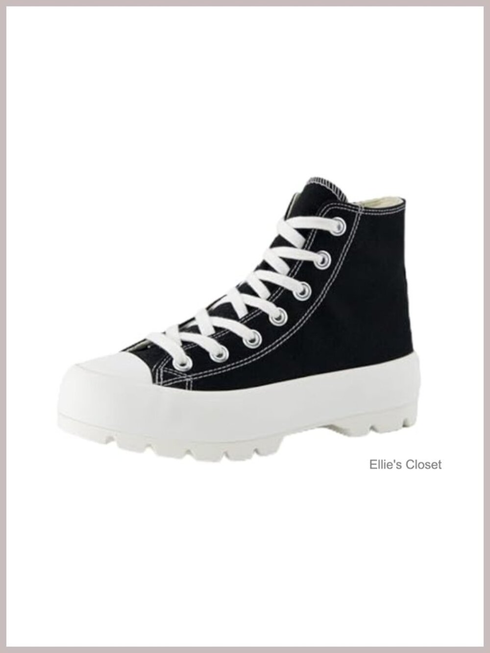 Canvas High Top Platform Sneakers with Memory Foam, Side Zipper Chunky Sole